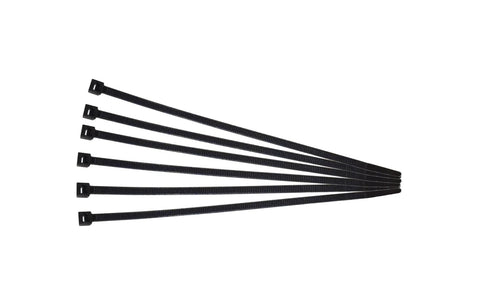 Black nylon cable ties for use in USA Made 18 Inch By 60 Inch Orange And White Nylon Windsock Kit installation and maintenance.