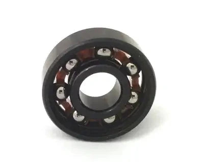 Close-up of 80-Pack 608B Skateboard/Inline Skate/Rollerblade/Hockey/Fidget Spinner Black Bearings Nylon Cage 8x22x7mm.