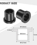 Durable Nylon Flanged Sleeve Bearings Set 12 Pack Self Lubricating Plastic Bushings with product dimensions shown