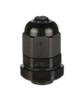 Front view of Waterproof M12 Nylon Cable Gland Locknuts IP68 Sealed For 3mm To 6.5mm Wires Adjustable Threaded Locknut Connector