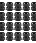 Premium M32 Cable Gland 16mm To 21mm Waterproof Nylon Joint With Locknut And Washer Black 20pcs for outdoor enclosures
