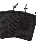 Nylon Mesh Drawstring Bag, 5 x 3.5 Inch Small Storage Pouch String Bags for Mini Stuff MP3 Charger Earphone Key, 3pcs Travel Kit Organizer for Lipstick Cosmetic Jewelry, Black