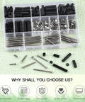 Diy Friendly Electrical Outlet Spacer Kit With 385Pcs Black Nylon Round Spacers And Long Screws for switch and outlet mounting