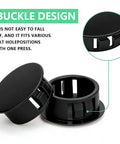 210-Piece Black Screw Hole Plugs Set, Nylon Plastic Round Hole End Caps For Furniture Cabinets, Flush Type Panel Covers