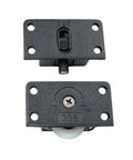 Black Nylon Sliding Door Roller Wheel Set For Closets And Wardrobes Durable ABS Bearing Window Pulley Front View