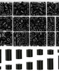 1000 Piece Nylon Round Spacers Kit For Electrical Outlets And Switches, Black Spacers For M3 And M4 Screws Without Threads