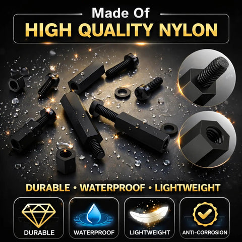 620 Piece M3 Nylon Standoff Kit With Screws Nuts And Washers Black Threaded Spacers For PCB Mounting On Metal Surface