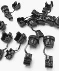 Strain Relief Bushing Grommet for Round Cables, Black Nylon 18x15mm, Fits 7.6mm Wire Diameter, Cable Protection Sleeve, Pack of 50, Model 6N-4