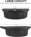 Oil Drain Pan 2 Gallon Capacity Black Plastic Anti Splash Lip Drip Catcher For Motor Oil Gasoline And Antifreeze