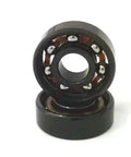 Close-up of 80-Pack 608B Skateboard/Inline Skate/Rollerblade/Hockey/Fidget Spinner Black Bearings Nylon Cage 8x22x7mm.