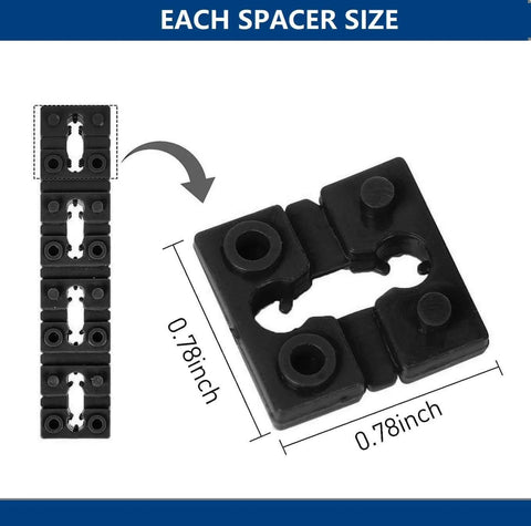 100 Piece Outlet Spacers For Electrical Boxes And Switch Receptacles Shims Extenders Black showing spacer dimensions and stack