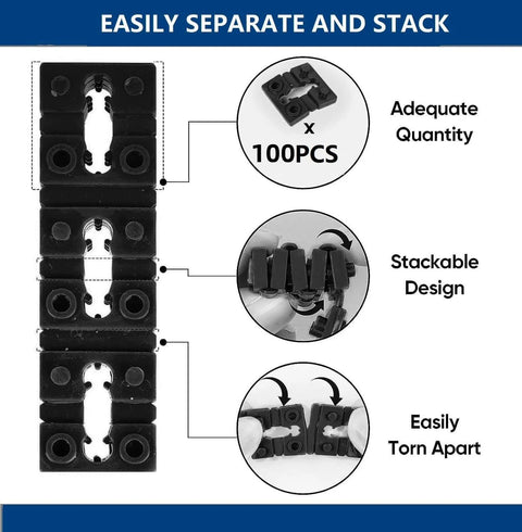 100 Piece Outlet Spacers For Electrical Boxes And Switch Receptacles Shims Extenders Black stackable and easy to separate design