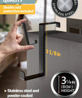 Over the Door Hooks 10 Pack Two Sided Fit 1 3/8 and 1 3/4 Doors with anti scratch pads in use on door edge showing 3/8 size.