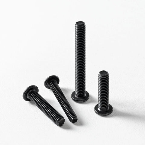 Quarter Twenty Flat Head Hex Socket Cap Screws Bolts Three Quarter Inch Black Oxide 304 Stainless Steel Pack of 40 in a group view