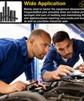 Two mechanics using 450 pcs split roll pin set M2-M10 with black oxide pins for automotive repair, showcasing application versatility.