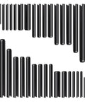 450 Pcs Split Roll Pin Set With Storage Case M2 Through M10 Slotted Spring Steel Pins arranged in size order, black oxide finish.