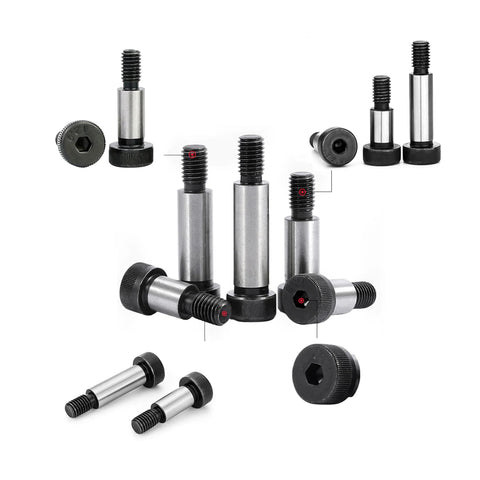 10-pack SCXCLY alloy steel shoulder bolts with hex socket, Ф5/16 × 1-1/2 in, black oxide finish.