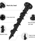 Detailed view of Pan Head Drywall Anchors One And One Quarter Inch Black Anti-Rust Coated Bolt Anchors For Hollow Walls 100 Pack