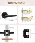 Dimensions of Black Passage Door Handles Three Pack Heavy Duty Reversible Non Locking Lever For Interior Doors with Adjustable Latch