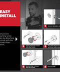 Installation steps for non-locking matte black interior passage door knob with Microban protection for closet and hallway doors.
