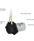 black NKP small peristaltic pump 12V DC long service life liquid dosing pump with BPT tube and POM shell