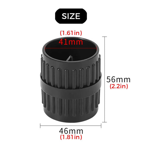 Two Piece Pipe Deburring Kit With Reamer And Chamfer Tools For PVC PPR Copper Brass Aluminum Tubes In Red And Black, black tool