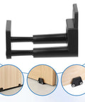 Universal Adjustable Sliding Barn Door Floor Guide with Wall Mount Bottom Stopper for RVs Barns Closets Durable Plastic Black