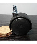 ✝️ 100-Pack 1.5" inch Black Plastic Caster Wheel - M8 Screw threaded Stem designed for smooth motion and stable alignment in automation.