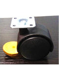 Black Plastic Caster Wheel 2 Inch Swivel Plate Caster with 75lb. Load Rating - VXB Ball Bearings
