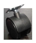 Black Plastic Caster Wheel 2 Inch - Plate Caster for smooth motion in automation systems, side view showing attachment plate, 1-pack