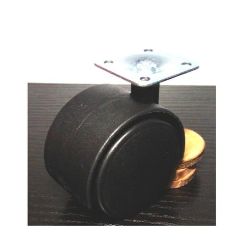 Black Plastic Caster Wheel 30mm Inch Swivel Plate Caster with 75lb. Load Rating - VXB Ball Bearings