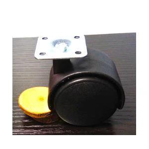 Black Plastic Caster Wheel 30mm Inch - Plate Caster, shown on dark surface, designed for smooth motion and stable alignment, 1-pack