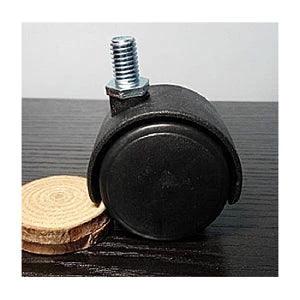 Black Plastic Chair 1.5" inch Caster Wheel - M8 Screw Threaded Stem for smooth motion in automation and mechanical systems, 1-pack.