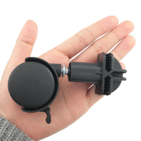4 Pack Black Plastic Connectors With Pulleys for Travel Suitcases shown handheld, highlighting swivel caster and durable materials.