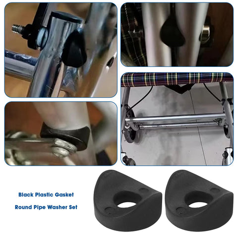 100 Pieces Black Plastic Curved Washers Set For Round Tubes M6 And M8 With PE Spacer Sleeves Includes 16mm 19mm 25mm Washers