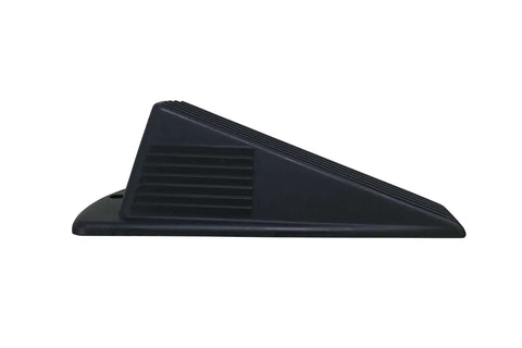 Heavy Duty Jumbo Door Wedge In Black For Home And Office Use Extra Grip Lip Non-Marking Hard Plastic With Large Footprint To Hold Rough Surfaces