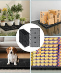Lightweight 10 Piece Plastic Pallet Set 11.8 x 23.6 x 1.18 Inches With Grid Ventilation For Airflow And Grip Waterproof Floor Pallets