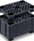 6 Pcs Plastic Pallets Nestable Lightweight Polyethylene Pallets 23.6 X 15.8 X 3.9 Inches Interlocking Breathable Grid Storage