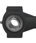 Single 1-1/4 in Extra-wide Black Plastic Shaft Clamp with Stainless Set Screw for Industrial Shafts, Linear Slide Unit Compatibility, Fits Sealed Ball Bearing Systems, front view