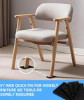 Chair on carpet using 16 Pack Multiple Size Slopes Black Plastic Composite Shims Leveling Wedges for stable support