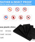 16 Pack Multiple Size Slopes Black Plastic Composite Shims Leveling Wedges For Furniture, weatherproof and insect resistant