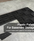 10 Pcs Lightweight Plastic Pallets 11.8 By 23.6 By 1.18 Inch Waterproof Moisture Proof Floor Pallets For Garage Basement Industrial Storage With Grid Ventilation Blue And Black