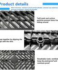Detailed view of Six Pack Black Plastic Pallets For Basement Storage Lightweight HDPE Pallets With Breathable Grid showing mesh design.