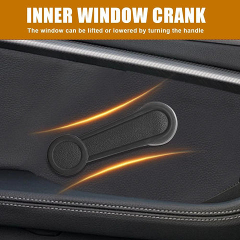 Two Piece Window Crank Handles Replacement For Toyota Front Rear Left Right Interior Plastic Door Handles 6926010040 black installed