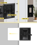 Stainless Steel Black Pocket Door Lock With Pull Durable Reversible Sliding Door Hardware For 1 3 8 Inch Thick Doors Easy Install And Privacy Protection Non Handed Design Two Pack