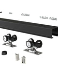 Pocket Door Hardware And Track Set 72 Inch Sliding Door Aluminum Alloy Box Rail For Single Wooden Door Black High Strength Construction
