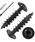 Wensilon (Black) Pocket Hole Screws # 8 * 1" 1049pcs 5lbs with square hole and drive bits for wood