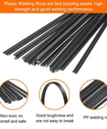 Close-up of 20 Pcs 8 Inch Black PP Plastic Welding Rods Kit For Polypropylene Welding Strips Pro Grade For Car Bumpers Kayak Repair