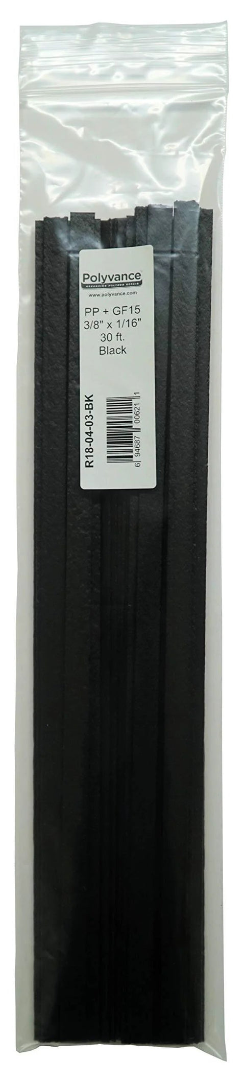 Polypropylene Glass Fiber Reinforced Welding Rods 30 Ft Black Compatible With Airless Hot Air And Nitrogen Welders Square Edge Minimizes Curling 15 Percent Glass Fiber Strength PP Plus GF15 in packaging