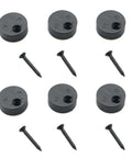 6 Piece Disc Block Sliding Barn Door Hardware Anti Jump Parts Adjustable Stopper Pad For Barn Door Track Black Durable POM Material Prevents Jump And Keeps Track Aligned For Smooth Operation Suitable For Warehouses And Workshop Doors, showing black discs and screws